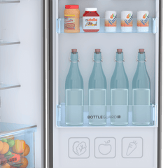 Haier 268 Litres 2 Star Frost Free Double Door Convertible Refrigerator with Turbo Icing (HRF-3182BIS-P, Inox Steel)