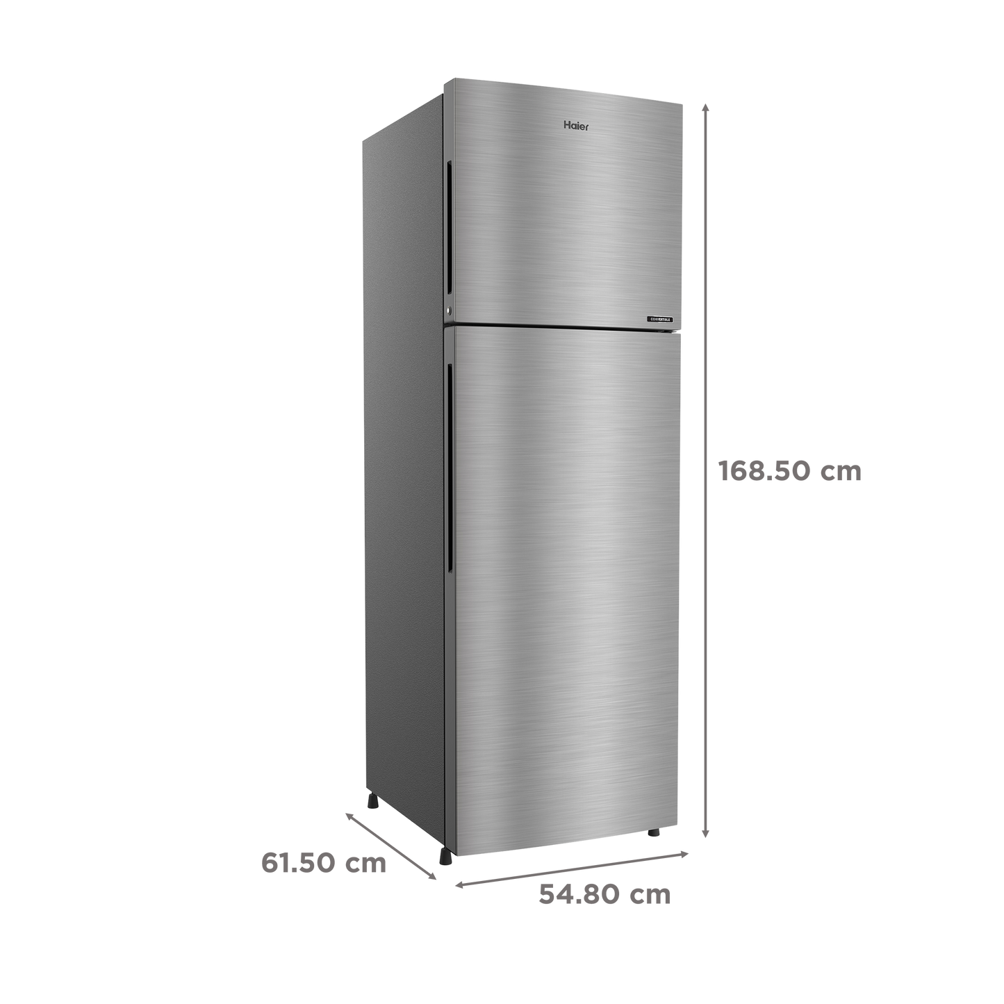 Haier 268 Litres 2 Star Frost Free Double Door Convertible Refrigerator with Turbo Icing (HRF-3182BIS-P, Inox Steel)