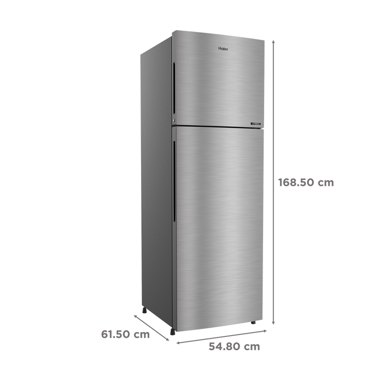 Haier 268 Litres 2 Star Frost Free Double Door Convertible Refrigerator with Turbo Icing (HRF-3182BIS-P, Inox Steel)