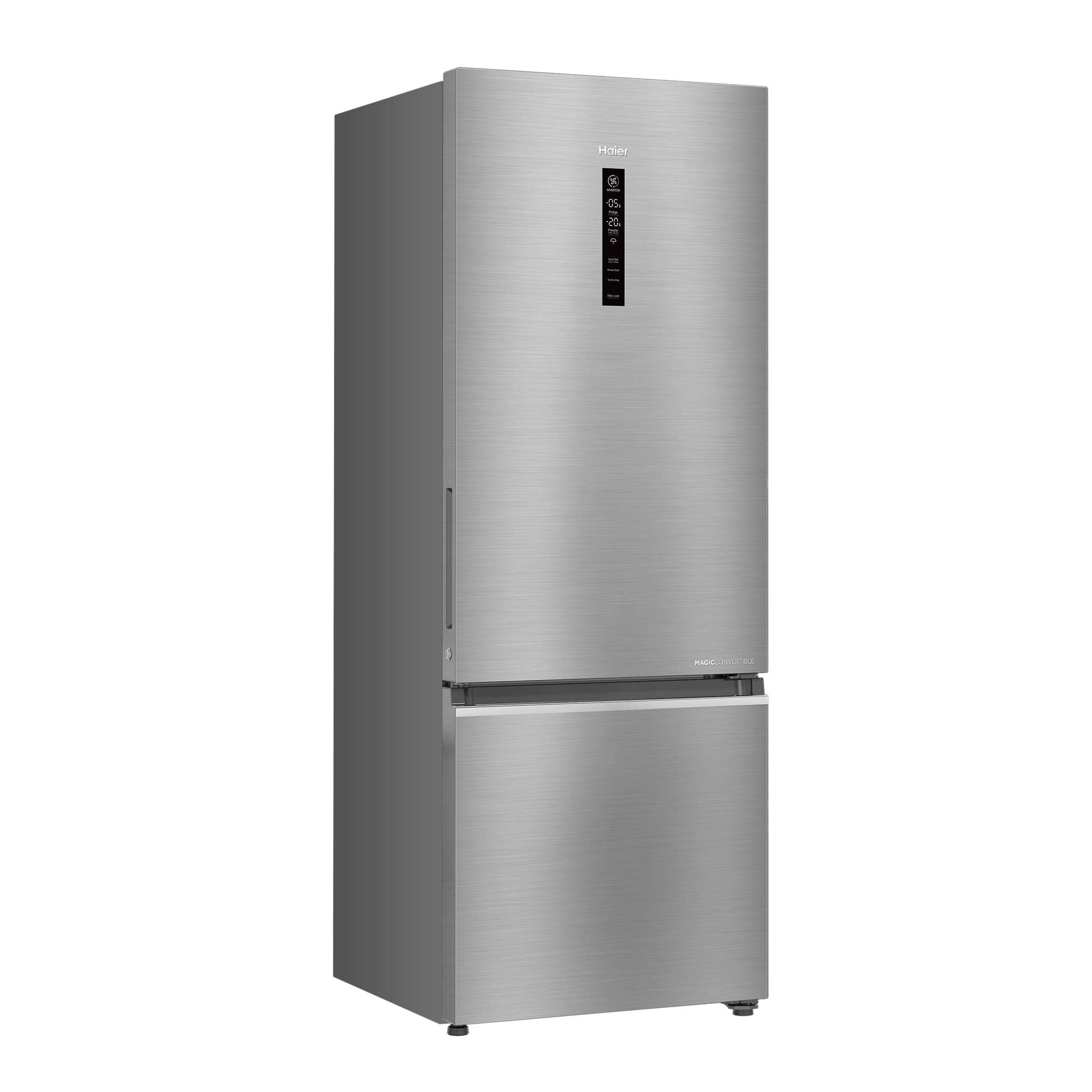 Haier 325 Litres 3 Star Frost Free Double Door Bottom Mount Convertible Refrigerator with Triple Inverter Technology (HRB-3753BBS-P, Brushline Silver)