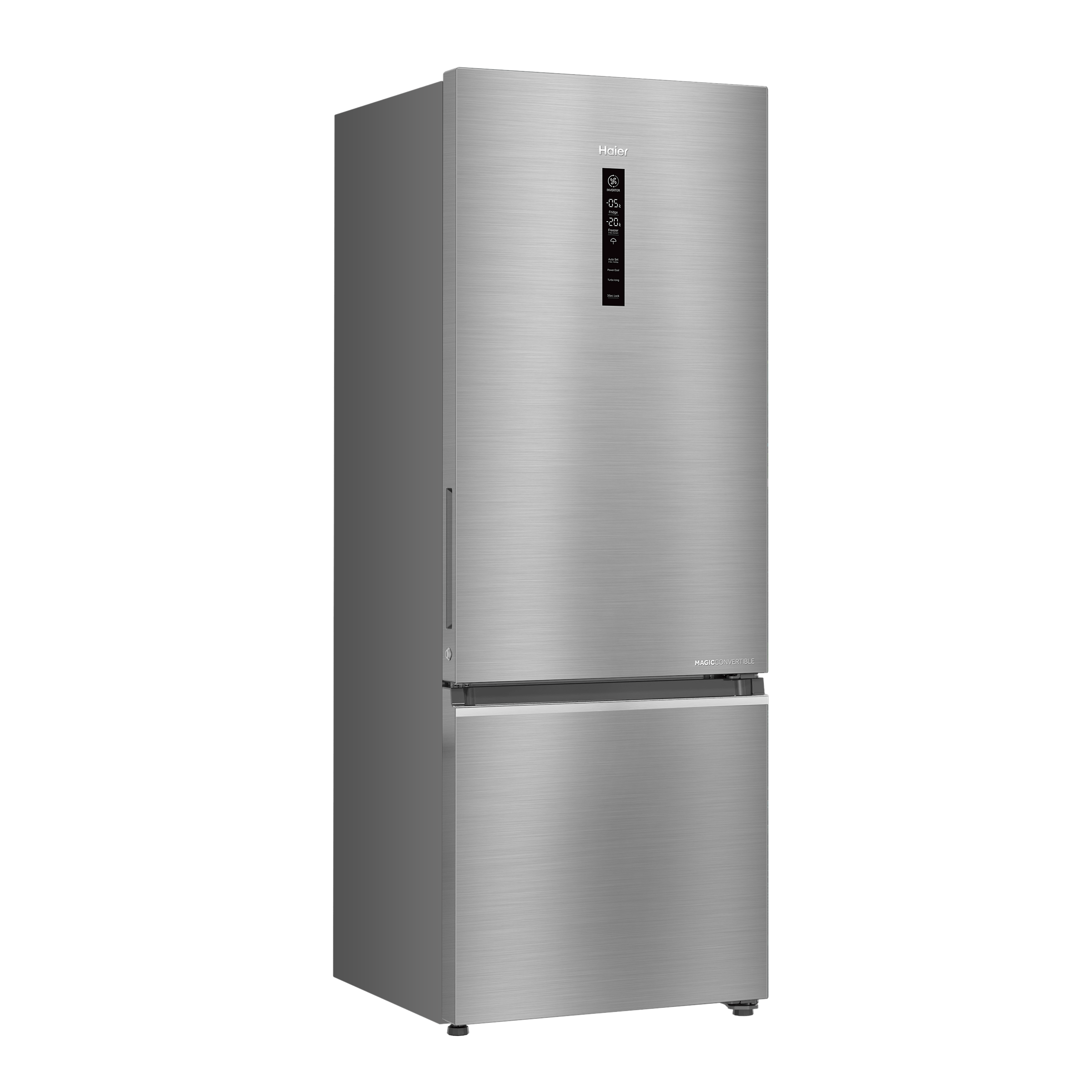 Haier 325 Litres 3 Star Frost Free Double Door Bottom Mount Convertible Refrigerator with Triple Inverter Technology (HRB-3753BBS-P, Brushline Silver)