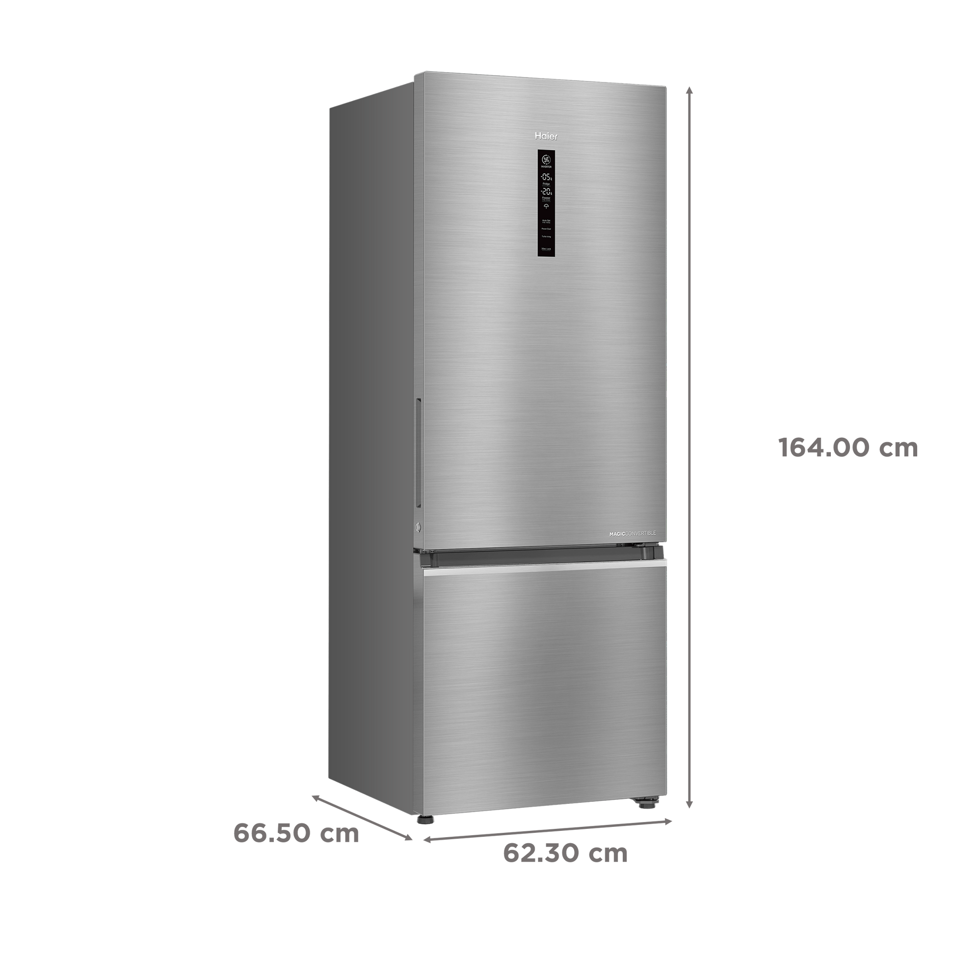 Haier 325 Litres 3 Star Frost Free Double Door Bottom Mount Convertible Refrigerator with Triple Inverter Technology (HRB-3753BBS-P, Brushline Silver)