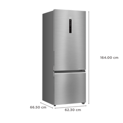 Haier 325 Litres 3 Star Frost Free Double Door Bottom Mount Convertible Refrigerator with Triple Inverter Technology (HRB-3753BBS-P, Brushline Silver)