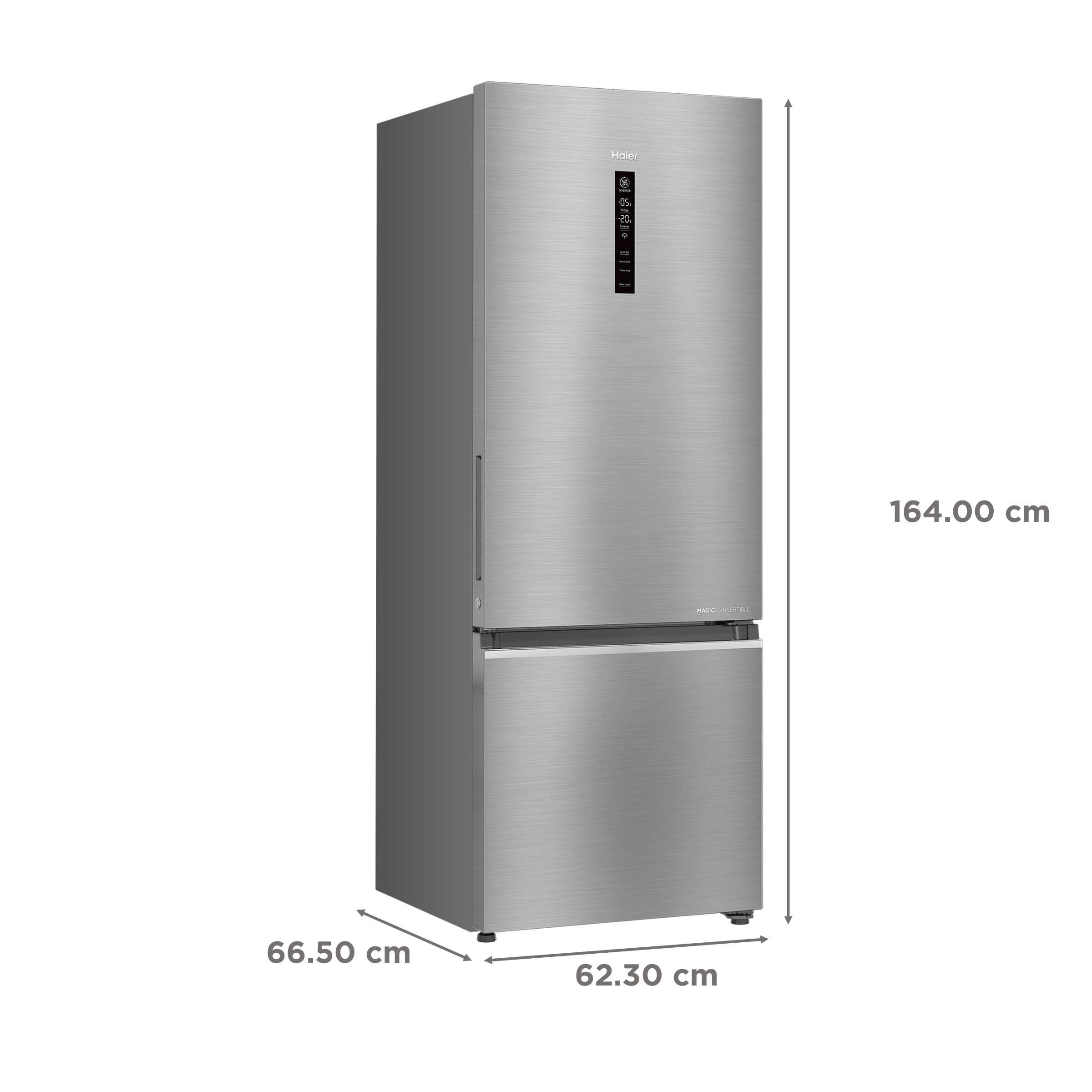 Haier 325 Litres 3 Star Frost Free Double Door Bottom Mount Convertible Refrigerator with Triple Inverter Technology (HRB-3753BBS-P, Brushline Silver)