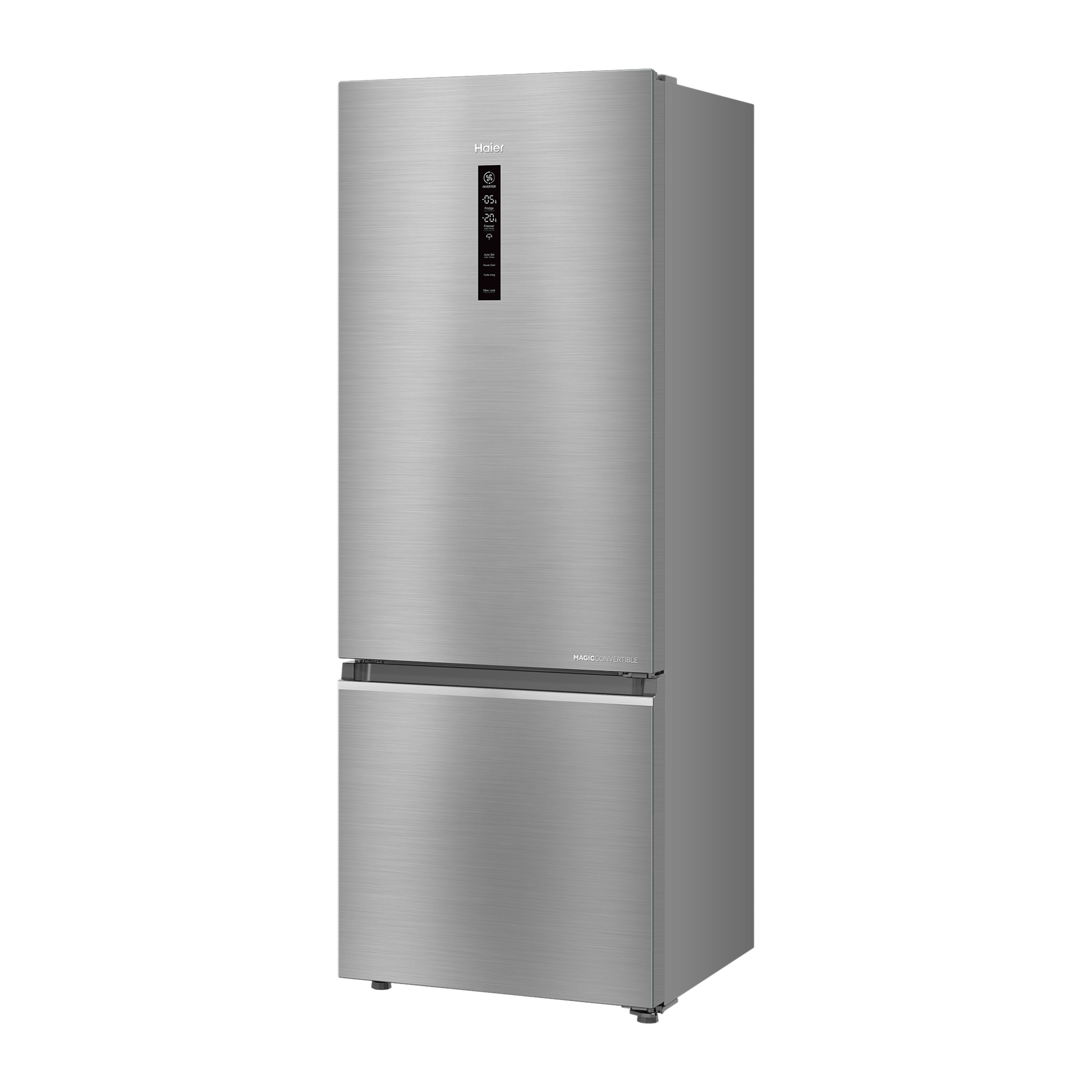 Haier 325 Litres 3 Star Frost Free Double Door Bottom Mount Convertible Refrigerator with Triple Inverter Technology (HRB-3753BBS-P, Brushline Silver)