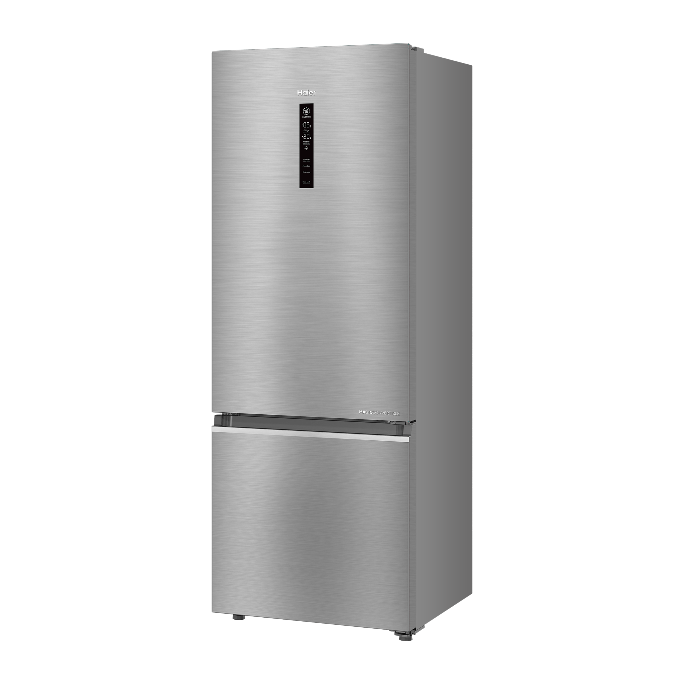 Haier 325 Litres 3 Star Frost Free Double Door Bottom Mount Convertible Refrigerator with Triple Inverter Technology (HRB-3753BBS-P, Brushline Silver)