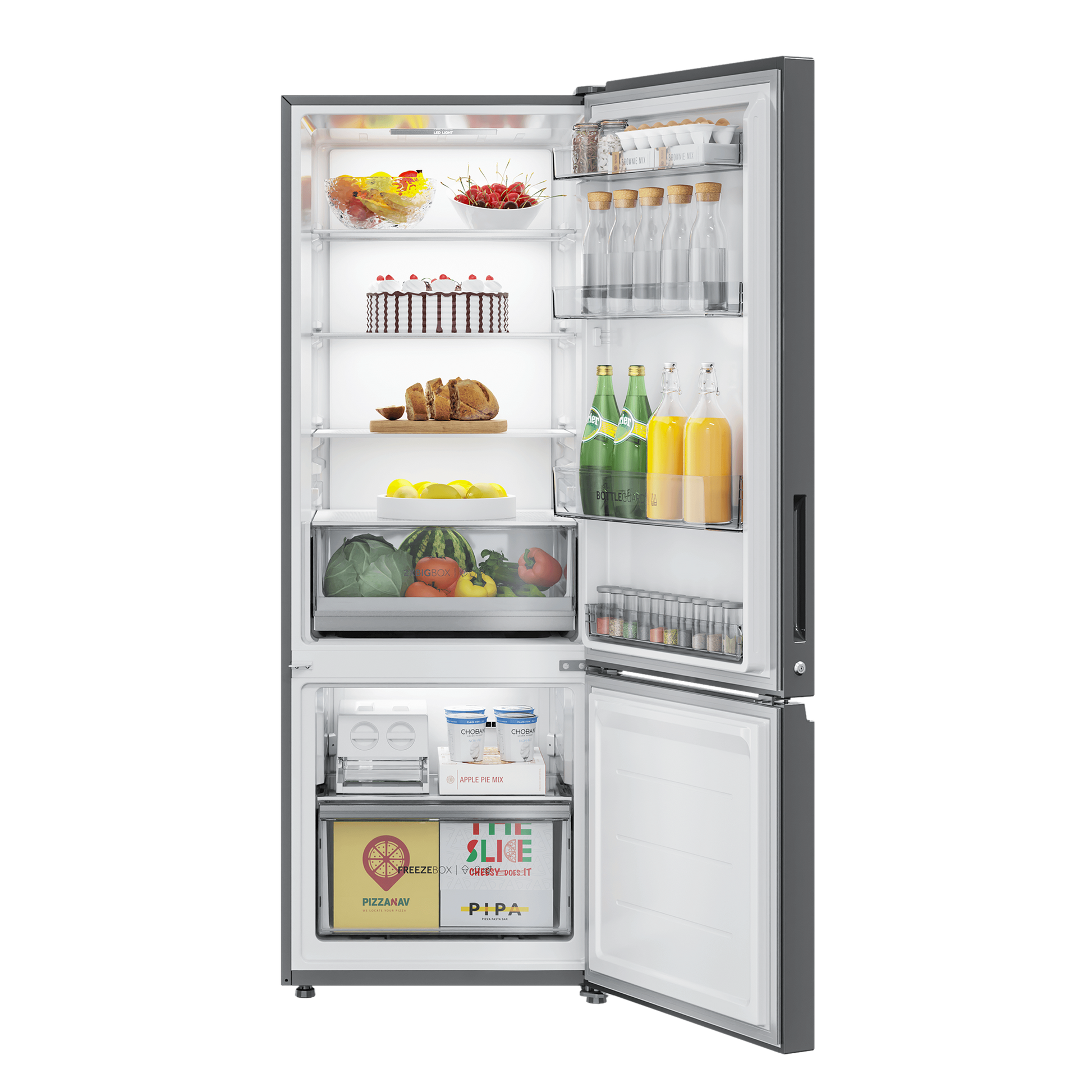 Haier 325 Litres 3 Star Frost Free Double Door Bottom Mount Convertible Refrigerator with Triple Inverter Technology (HRB-3753BBS-P, Brushline Silver)