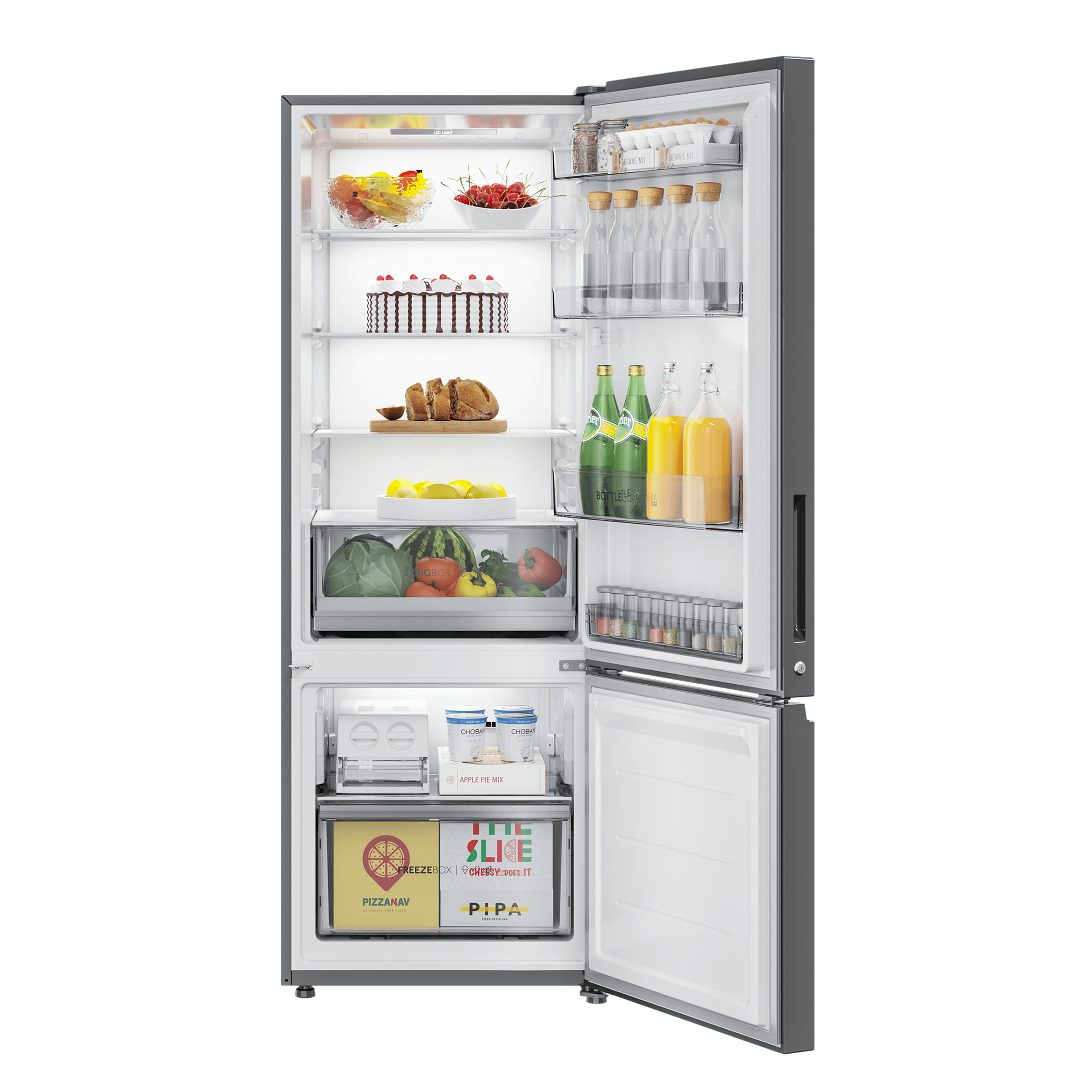 Haier 325 Litres 3 Star Frost Free Double Door Bottom Mount Convertible Refrigerator with Triple Inverter Technology (HRB-3753BBS-P, Brushline Silver)