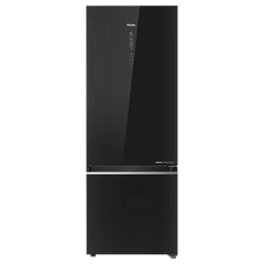 Haier 355 Litres 3 Star Frost Free Double Door Bottom Mount Convertible Refrigerator with Triple Inverter Technology (HRB-4053PKG-P, Black Glass)