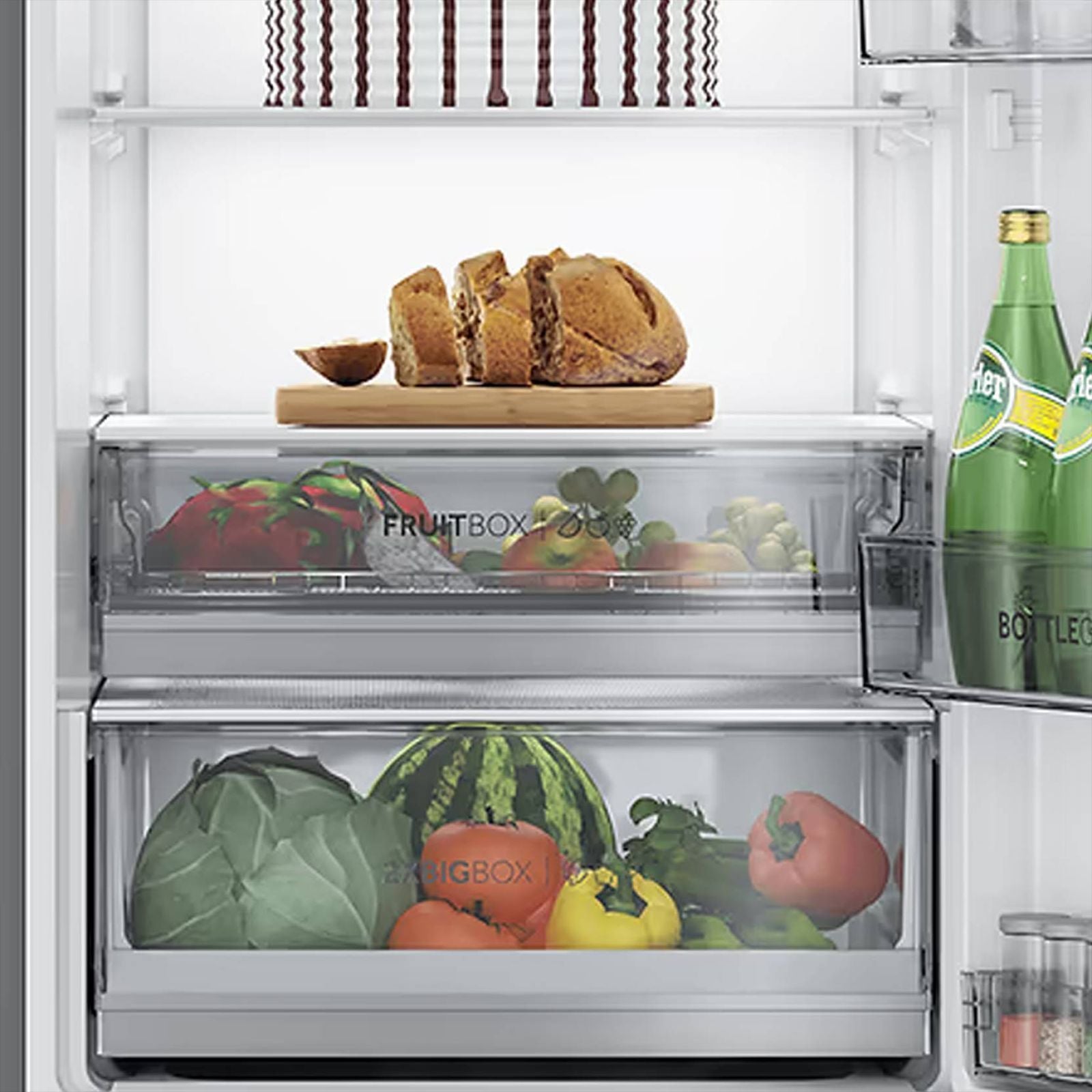 Haier 355 Litres 3 Star Frost Free Double Door Bottom Mount Convertible Refrigerator with Triple Inverter Technology (HRB-4053PKG-P, Black Glass)