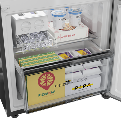 Haier 355 Litres 3 Star Frost Free Double Door Bottom Mount Convertible Refrigerator with Triple Inverter Technology (HRB-4053PKG-P, Black Glass)