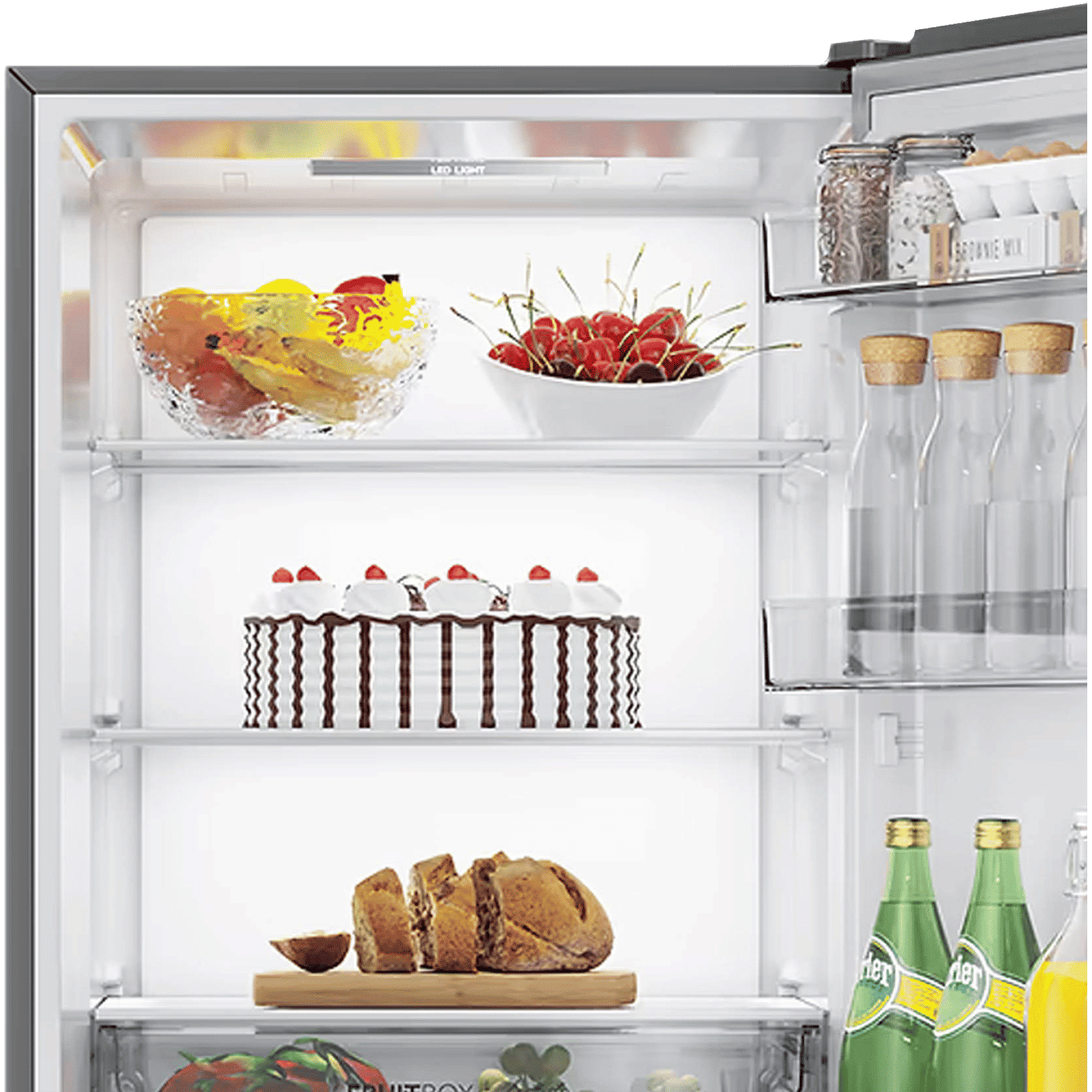 Haier 355 Litres 3 Star Frost Free Double Door Bottom Mount Convertible Refrigerator with Triple Inverter Technology (HRB-4053PKG-P, Black Glass)