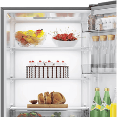 Haier 355 Litres 3 Star Frost Free Double Door Bottom Mount Convertible Refrigerator with Triple Inverter Technology (HRB-4053PKG-P, Black Glass)