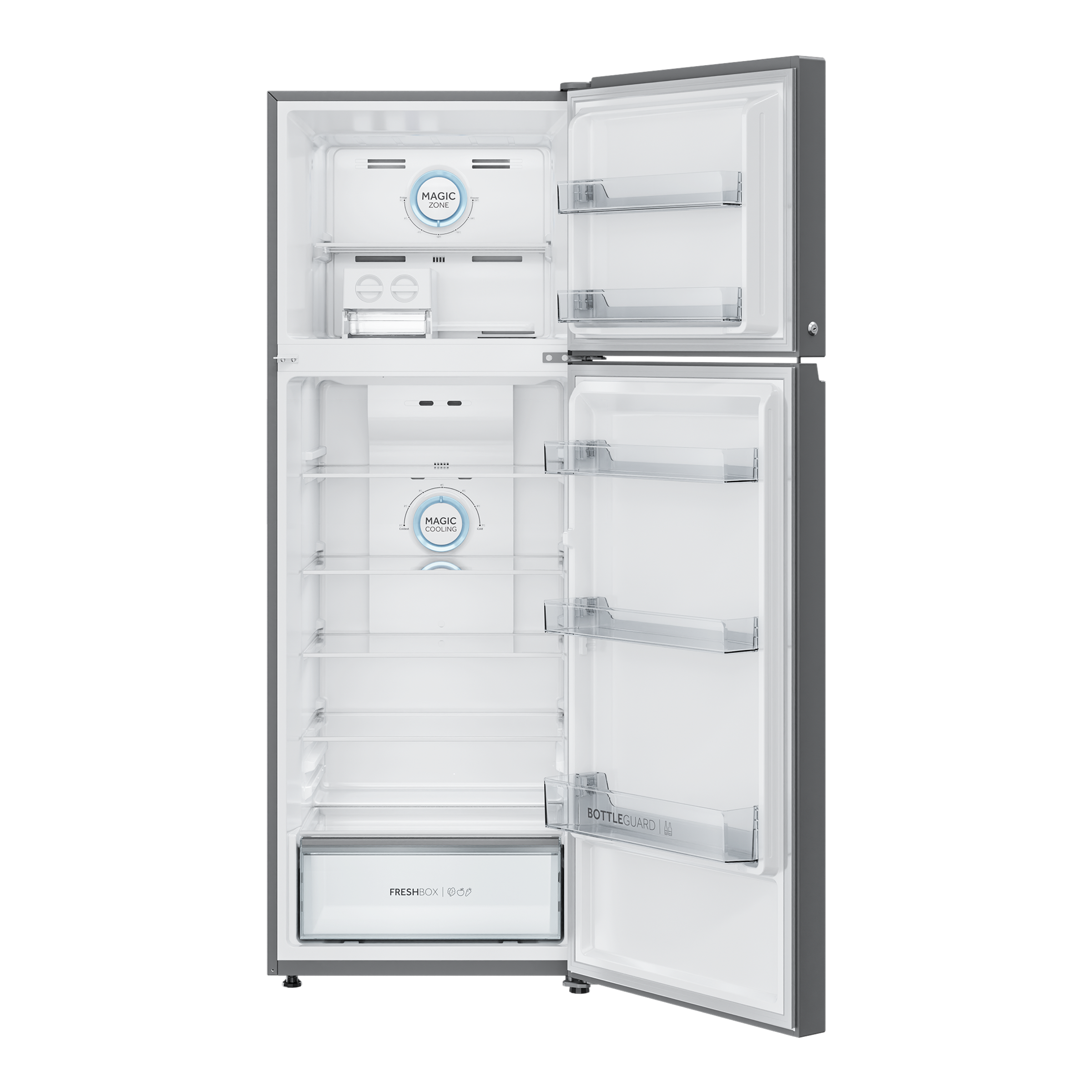 Haier 328 Litres 3 Star Frost Free Double Door Convertible Refrigerator with Triple Inverter Technology (HRF-3783BIS-P, Inox Steel)