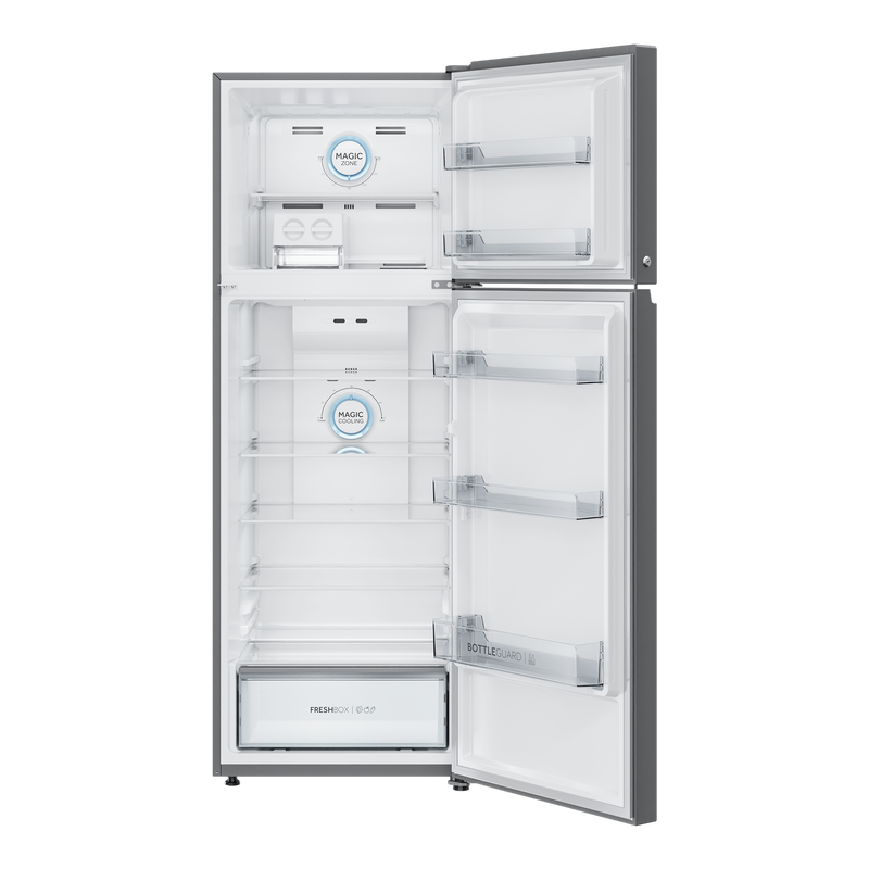 Haier 328 Litres 3 Star Frost Free Double Door Convertible Refrigerator with Triple Inverter Technology (HRF-3783BIS-P, Inox Steel)