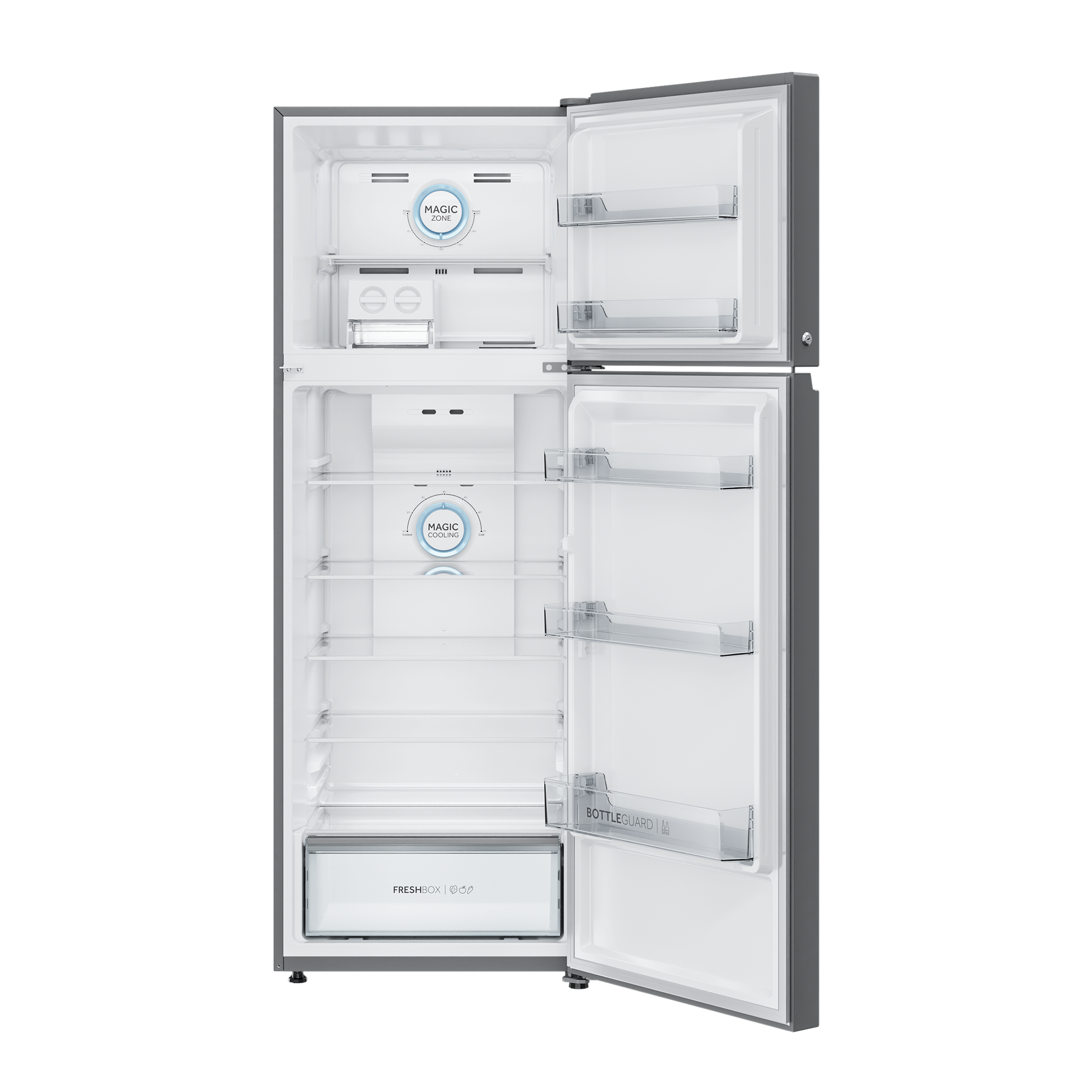 Haier 358 Litres 3 Star Frost Free Double Door Convertible Refrigerator with Triple Inverter Technology (HRF-4083BIS-P, Inox Steel)