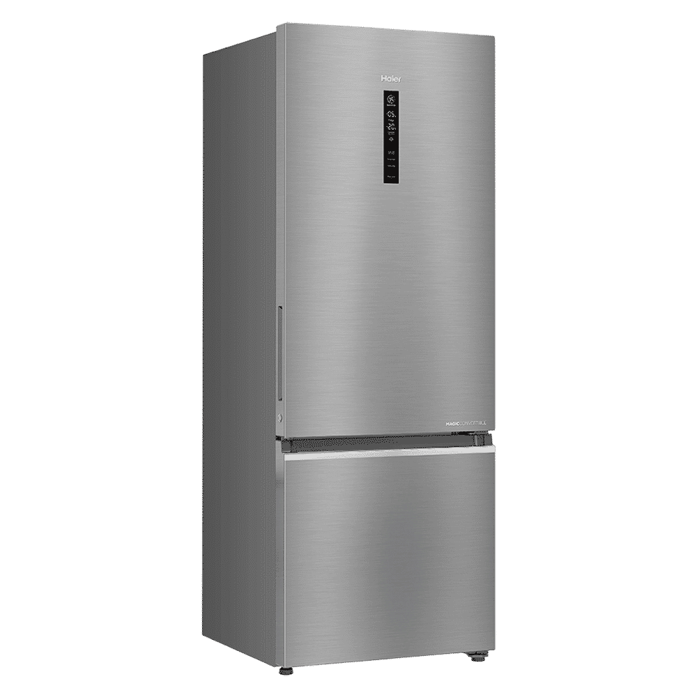 Haier 445 Litres 2 Star Frost Free Double Door Bottom Mount Convertible Refrigerator with Triple Inverter Technology (HRB-4952BIS-P, Inox Steel)