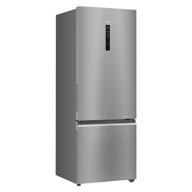 Haier 445 Litres 2 Star Frost Free Double Door Bottom Mount Convertible Refrigerator with Triple Inverter Technology (HRB-4952BIS-P, Inox Steel)