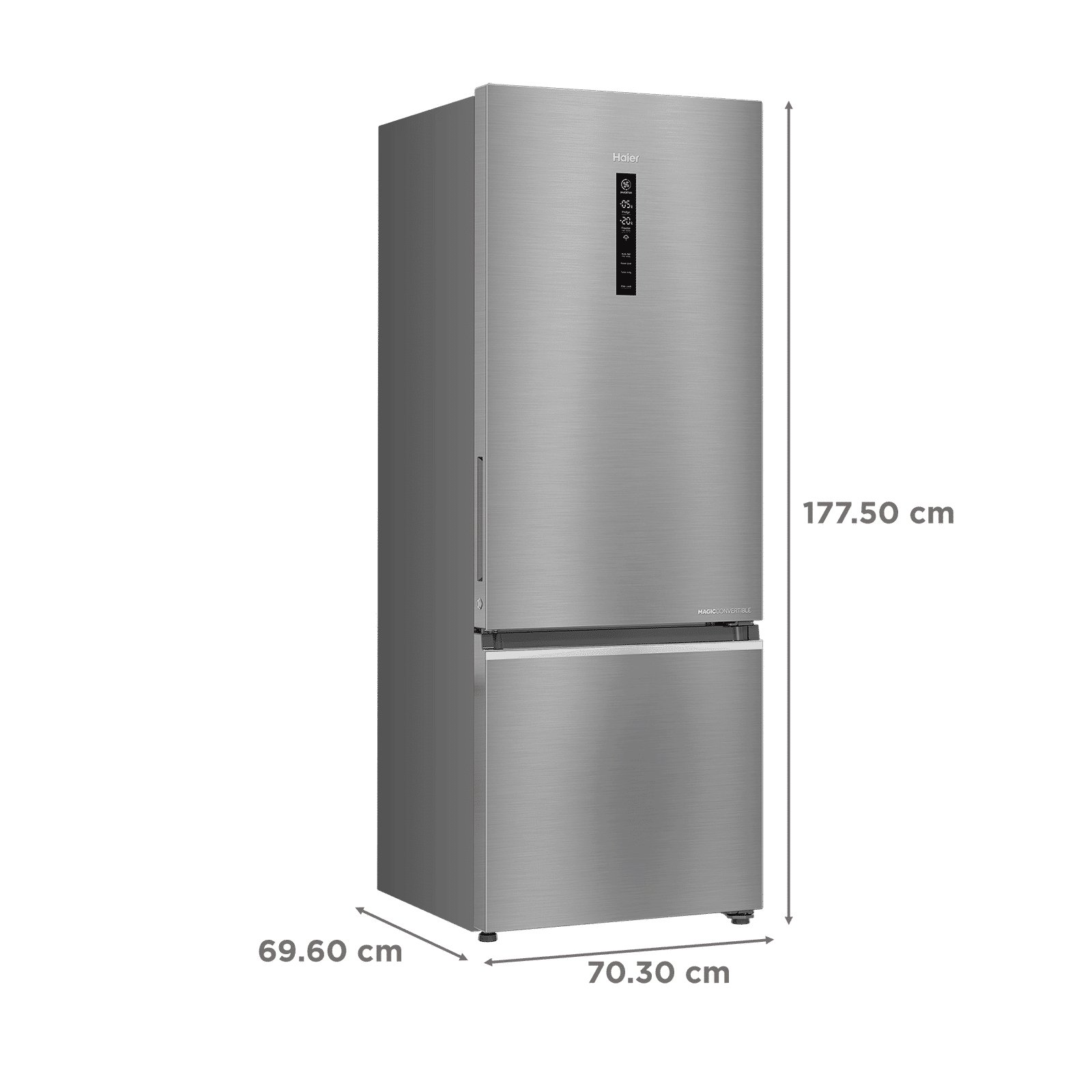 Haier 445 Litres 2 Star Frost Free Double Door Bottom Mount Convertible Refrigerator with Triple Inverter Technology (HRB-4952BIS-P, Inox Steel)