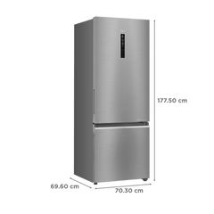 Haier 445 Litres 2 Star Frost Free Double Door Bottom Mount Convertible Refrigerator with Triple Inverter Technology (HRB-4952BIS-P, Inox Steel)
