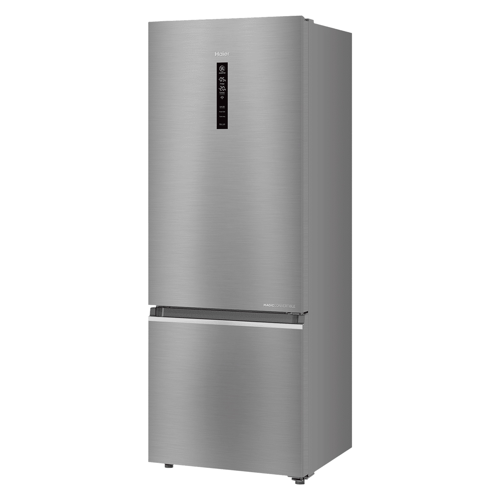 Haier 445 Litres 2 Star Frost Free Double Door Bottom Mount Convertible Refrigerator with Triple Inverter Technology (HRB-4952BIS-P, Inox Steel)