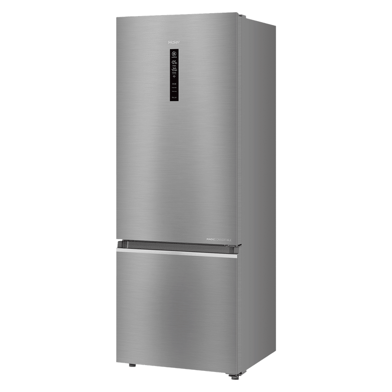 Haier 445 Litres 2 Star Frost Free Double Door Bottom Mount Convertible Refrigerator with Triple Inverter Technology (HRB-4952BIS-P, Inox Steel)