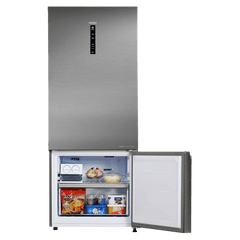 Haier 445 Litres 2 Star Frost Free Double Door Bottom Mount Convertible Refrigerator with Triple Inverter Technology (HRB-4952BIS-P, Inox Steel)