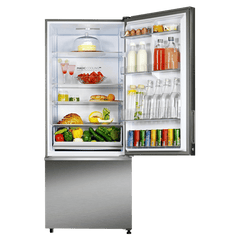 Haier 445 Litres 2 Star Frost Free Double Door Bottom Mount Convertible Refrigerator with Triple Inverter Technology (HRB-4952BIS-P, Inox Steel)