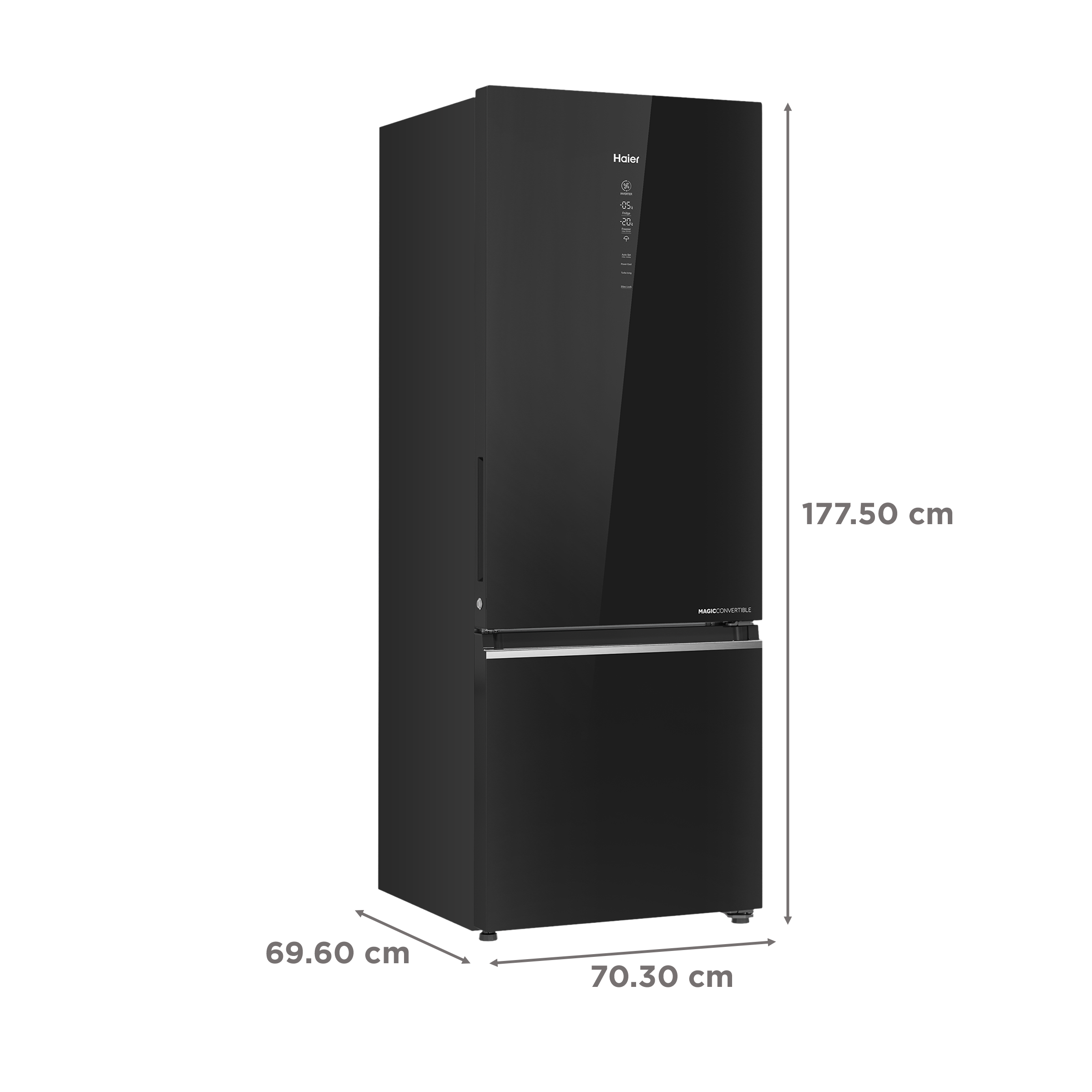 Haier 445 Litres 2 Star Frost Free Double Door Bottom Mount Convertible Refrigerator with Triple Inverter Technology (HRB-4952CKG-P, Black Glass)