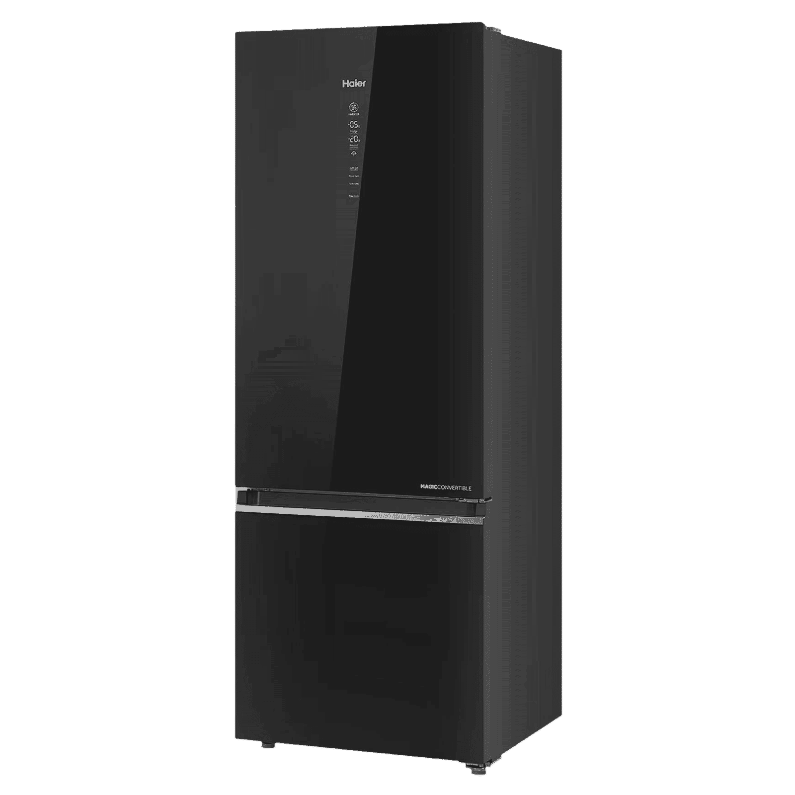 Haier 445 Litres 2 Star Frost Free Double Door Bottom Mount Convertible Refrigerator with Triple Inverter Technology (HRB-4952CKG-P, Black Glass)