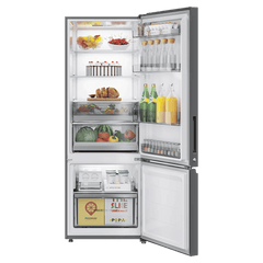 Haier 445 Litres 2 Star Frost Free Double Door Bottom Mount Convertible Refrigerator with Triple Inverter Technology (HRB-4952CKG-P, Black Glass)