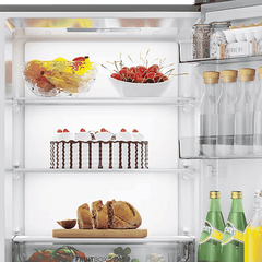 Haier 445 Litres 2 Star Frost Free Double Door Bottom Mount Convertible Refrigerator with Triple Inverter Technology (HRB-4952CKG-P, Black Glass)