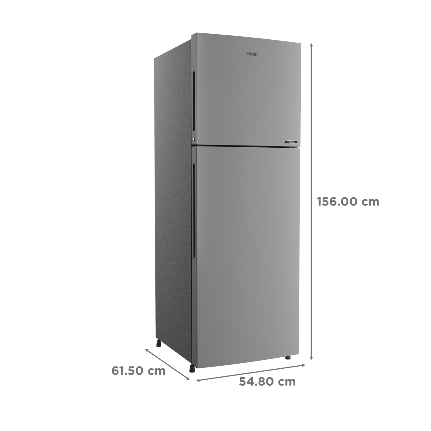 Haier 240 Litres 2 Star Frost Free Double Door Convertible Refrigerator with Turbo Icing (HRF-2902BMS-P, Moon Silver)