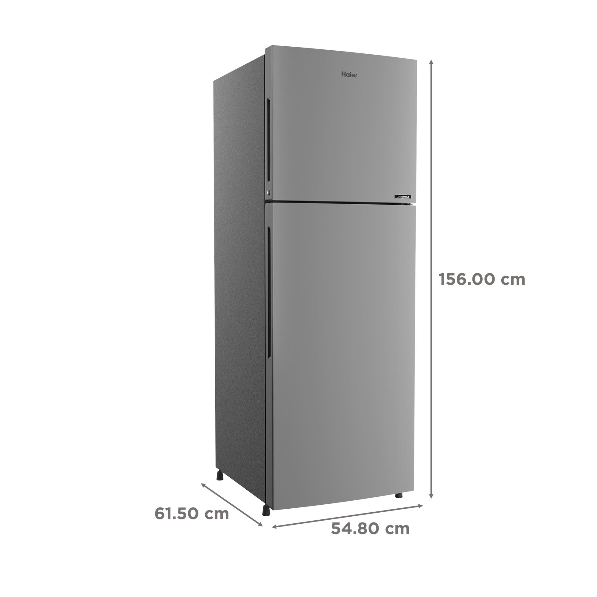 Haier 240 Litres 2 Star Frost Free Double Door Convertible Refrigerator with Turbo Icing (HRF-2902BMS-P, Moon Silver)