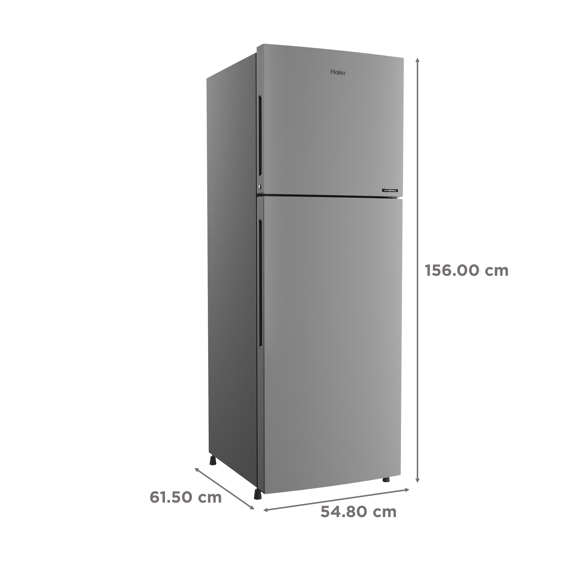 Haier 240 Litres 2 Star Frost Free Double Door Convertible Refrigerator with Turbo Icing (HRF-2902BMS-P, Moon Silver)