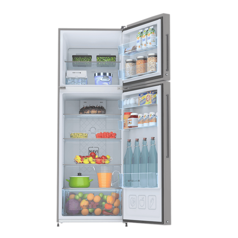 Haier 240 Litres 2 Star Frost Free Double Door Convertible Refrigerator with Turbo Icing (HRF-2902BMS-P, Moon Silver)