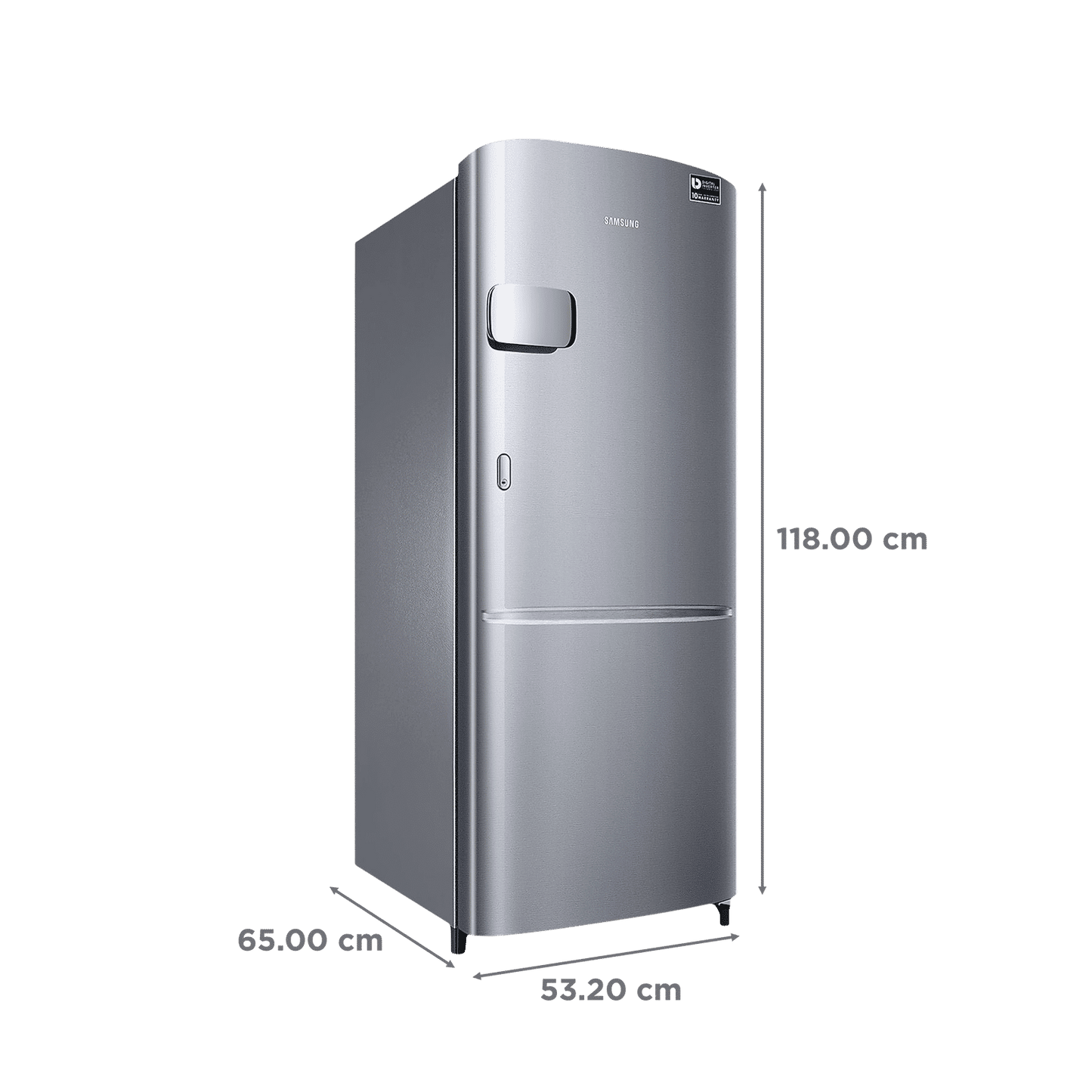 SAMSUNG Stylish Grande 183 Litres3 Star Direct Cool Single Door Refrigerator with Anti Bacterial Gasket (RR20C2Y23S8/HL, Elegant Inox)