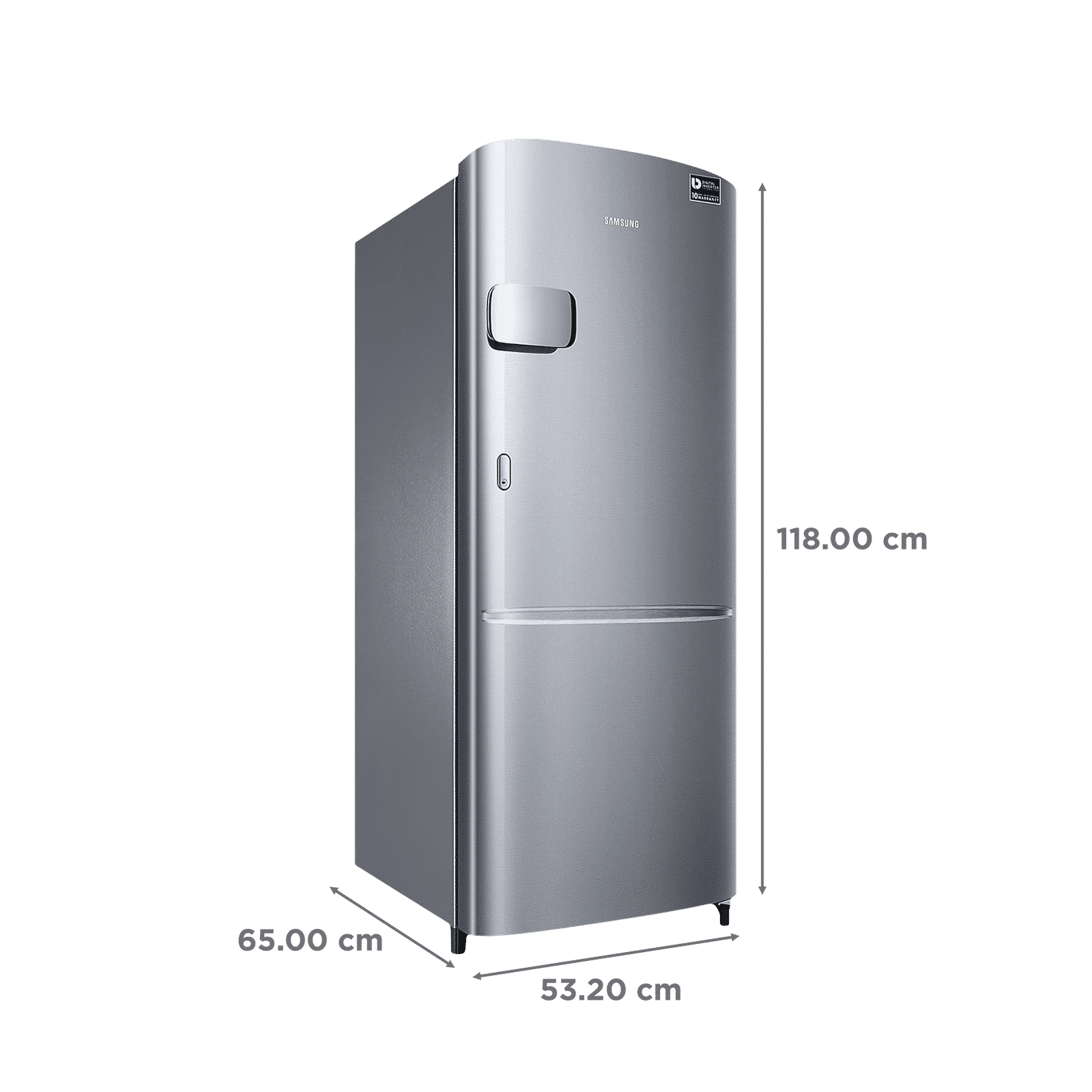SAMSUNG Stylish Grande 183 Litres3 Star Direct Cool Single Door Refrigerator with Anti Bacterial Gasket (RR20C2Y23S8/HL, Elegant Inox)