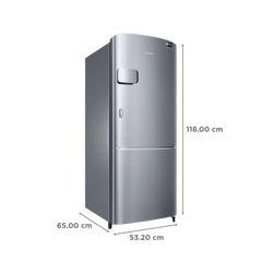 SAMSUNG Stylish Grande 183 Litres3 Star Direct Cool Single Door Refrigerator with Anti Bacterial Gasket (RR20C2Y23S8/HL, Elegant Inox)