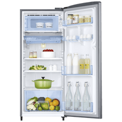 SAMSUNG Stylish Grande 183 Litres3 Star Direct Cool Single Door Refrigerator with Anti Bacterial Gasket (RR20C2Y23S8/HL, Elegant Inox)