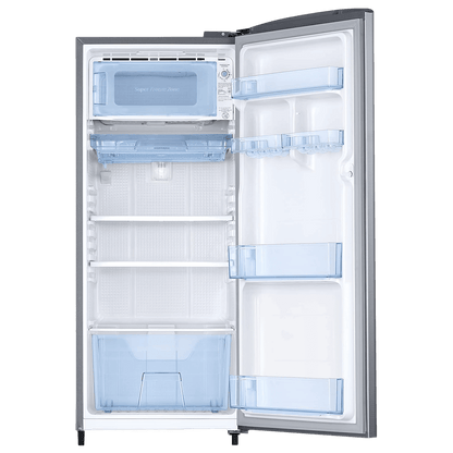 SAMSUNG Stylish Grande 183 Litres3 Star Direct Cool Single Door Refrigerator with Anti Bacterial Gasket (RR20C2Y23S8/HL, Elegant Inox)