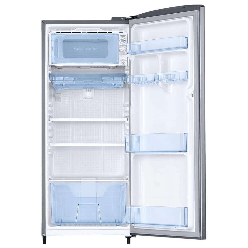 SAMSUNG Stylish Grande 183 Litres3 Star Direct Cool Single Door Refrigerator with Anti Bacterial Gasket (RR20C2Y23S8/HL, Elegant Inox)