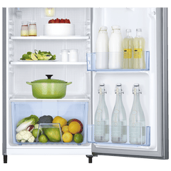 SAMSUNG Stylish Grande 183 Litres3 Star Direct Cool Single Door Refrigerator with Anti Bacterial Gasket (RR20C2Y23S8/HL, Elegant Inox)