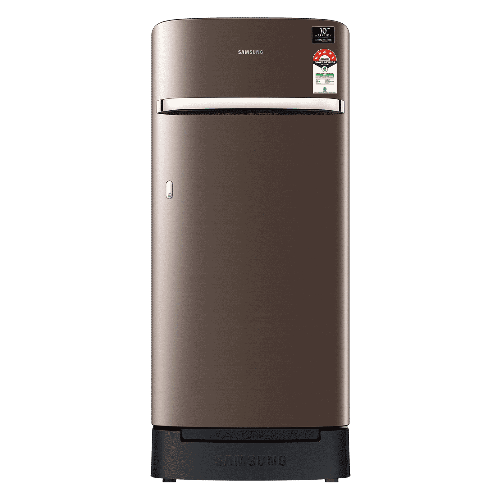 SAMSUNG Horizontal Curve 189 Litres 5 Star Direct Cool Single Door Refrigerator with Anti Bacterial Gasket (RR21C2H25DX/HL, Luxe Brown)