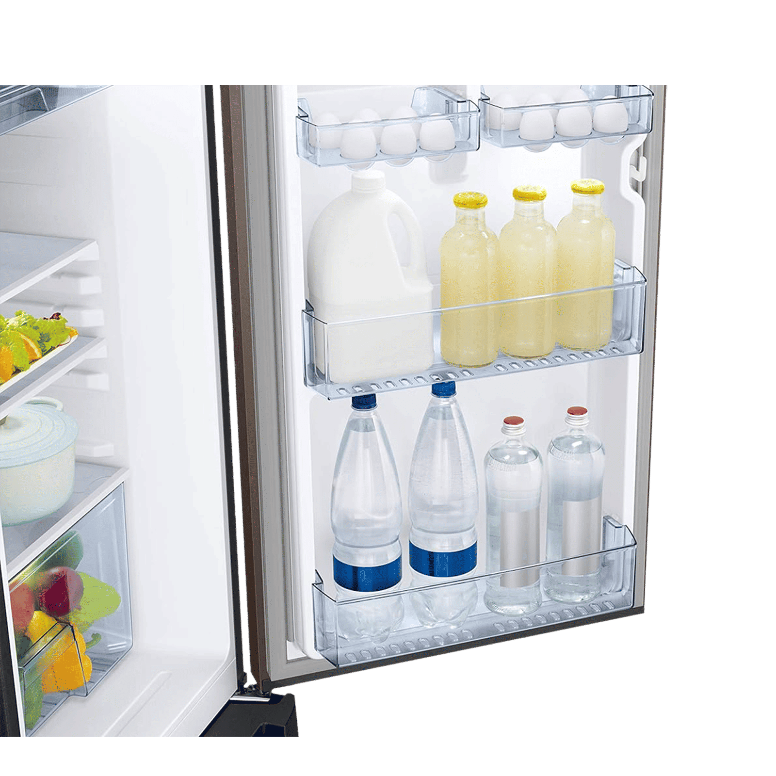 SAMSUNG Horizontal Curve 189 Litres 5 Star Direct Cool Single Door Refrigerator with Anti Bacterial Gasket (RR21C2H25DX/HL, Luxe Brown)