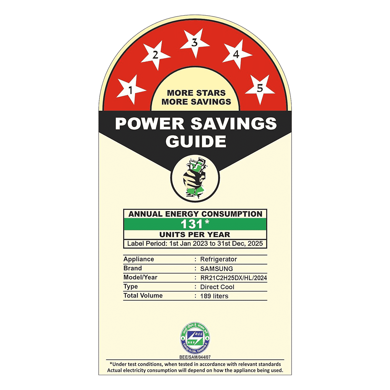 SAMSUNG Horizontal Curve 189 Litres 5 Star Direct Cool Single Door Refrigerator with Anti Bacterial Gasket (RR21C2H25DX/HL, Luxe Brown)