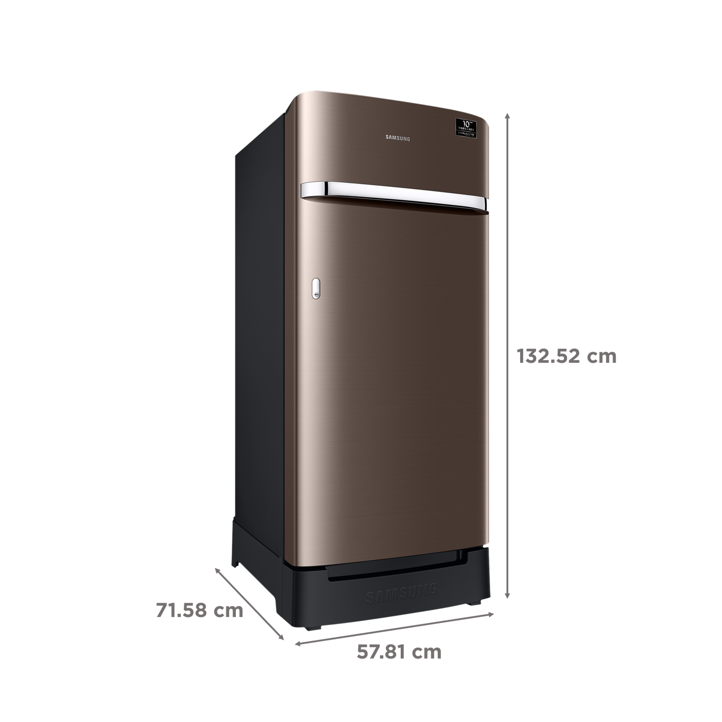 SAMSUNG Horizontal Curve 189 Litres 5 Star Direct Cool Single Door Refrigerator with Anti Bacterial Gasket (RR21C2H25DX/HL, Luxe Brown)