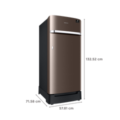 SAMSUNG Horizontal Curve 189 Litres 5 Star Direct Cool Single Door Refrigerator with Anti Bacterial Gasket (RR21C2H25DX/HL, Luxe Brown)