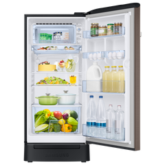 SAMSUNG Horizontal Curve 189 Litres 5 Star Direct Cool Single Door Refrigerator with Anti Bacterial Gasket (RR21C2H25DX/HL, Luxe Brown)
