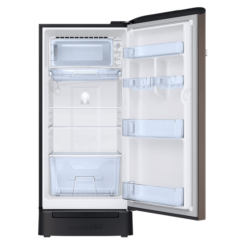 SAMSUNG Horizontal Curve 189 Litres 5 Star Direct Cool Single Door Refrigerator with Anti Bacterial Gasket (RR21C2H25DX/HL, Luxe Brown)